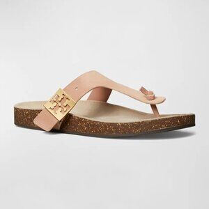 Tory Burch $250 Mellow Leather Buckle Thong Sandals Malva Avola Sz 9.5 NIB!
